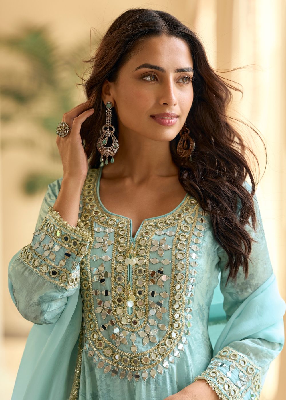 Mirror Grace Aqua Blue Suit Set