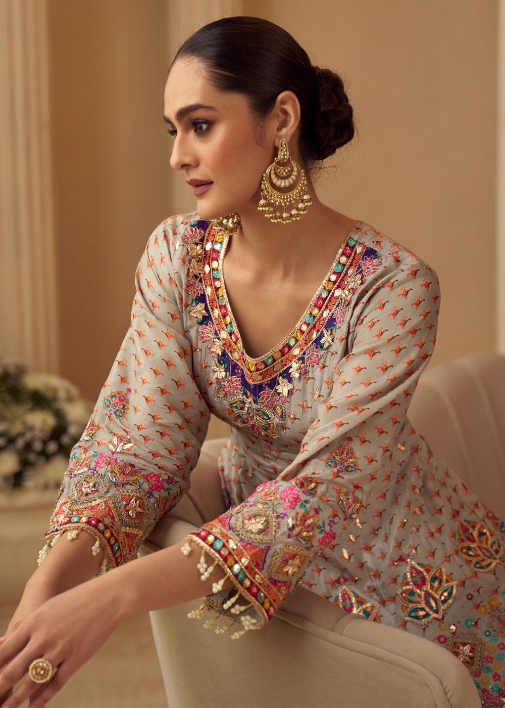 Blush Multicolor Crepe Silk Set
