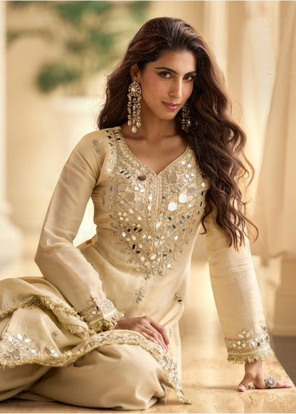 Mirror Royal Beige Suit Set