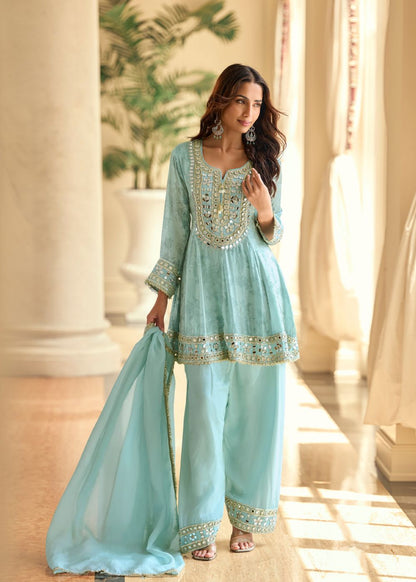 Mirror Grace Aqua Blue Suit Set
