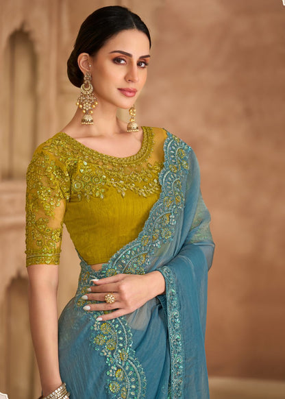 Tissue Georgette Saree with Banglori Work Blouse