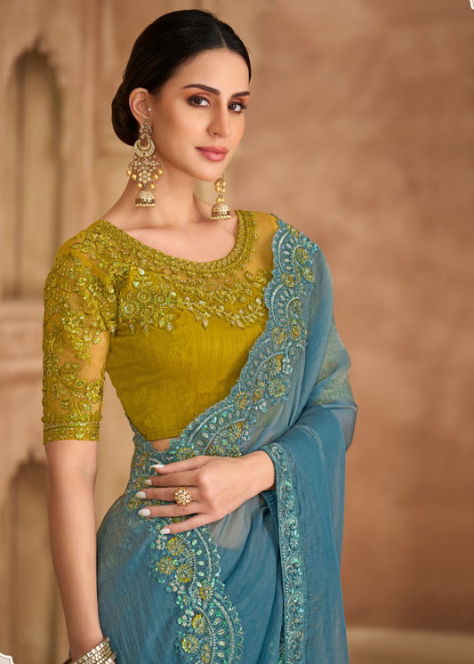 Tissue Georgette Saree with Banglori Work Blouse