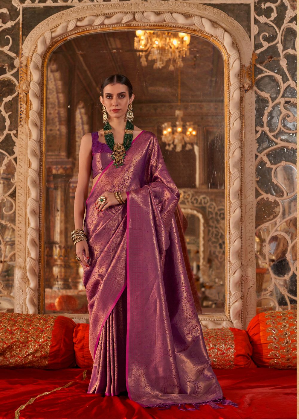 Magenta Purple Handloom Silk Saree