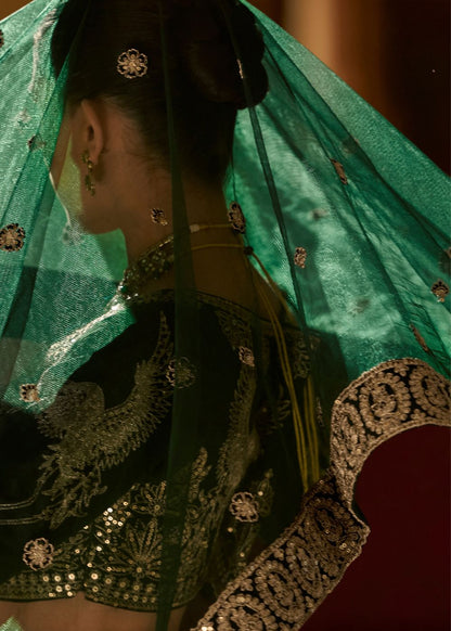 Emerald Regal Mirror Festive Lehenga Set