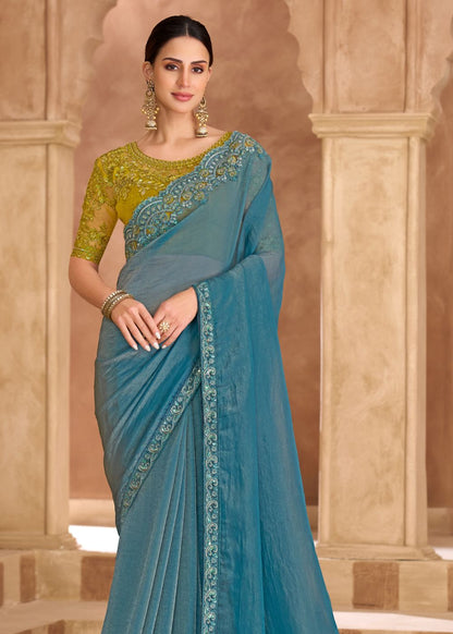 Tissue Georgette Saree with Banglori Work Blouse