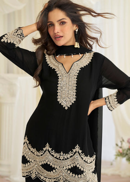 Black Royal Embroidered Set
