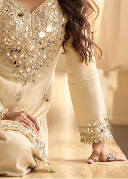 Mirror Royal Beige Suit Set