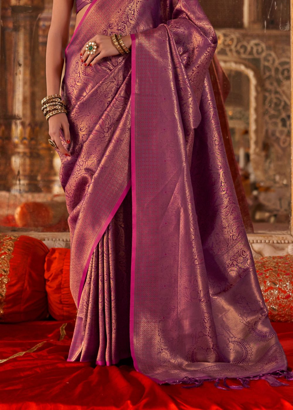 Magenta Purple Handloom Silk Saree