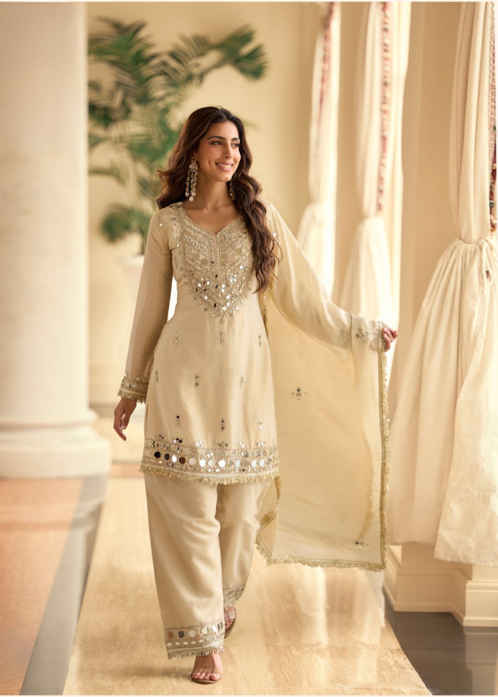 Mirror Royal Beige Suit Set