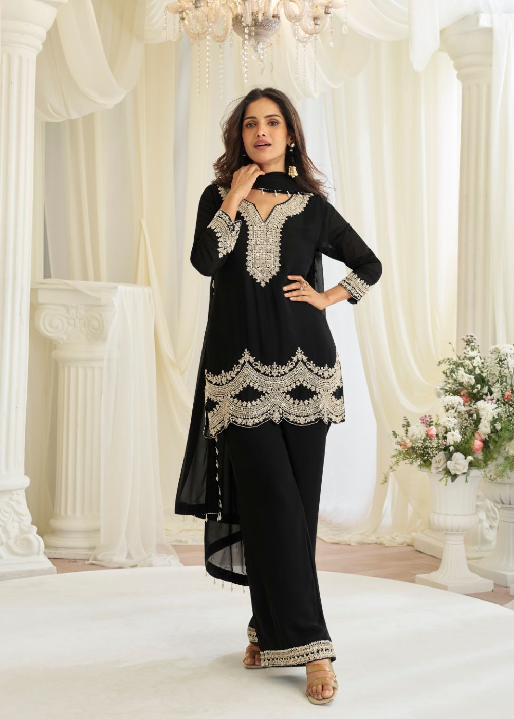 Black Royal Embroidered Set
