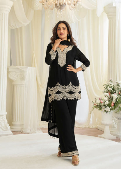 Black Royal Embroidered Set