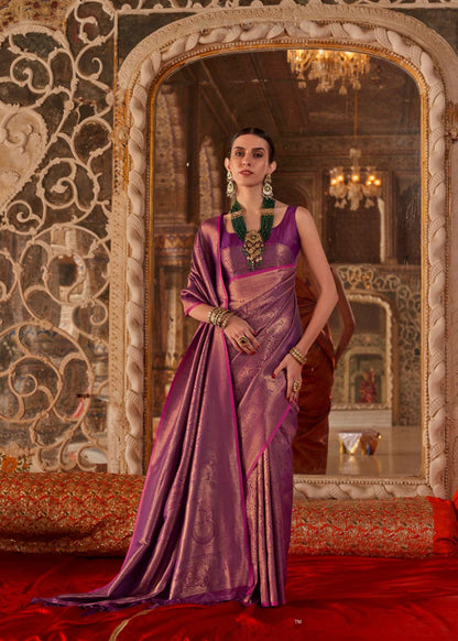 Magenta Purple Handloom Silk Saree