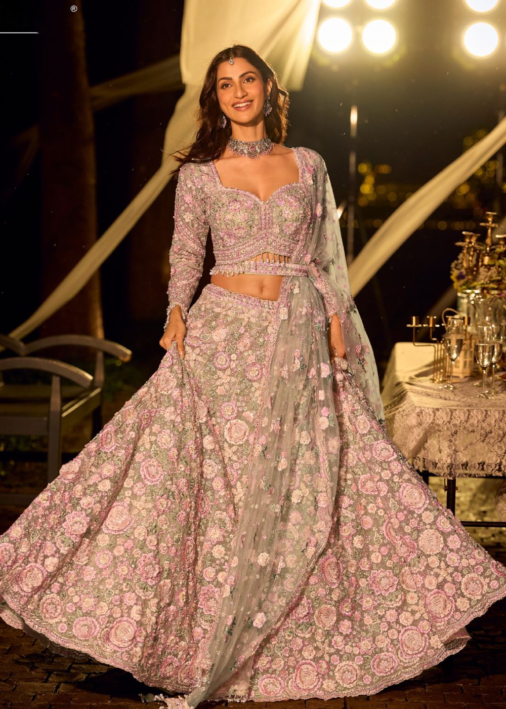 Pastel Bloom Designer Lehenga