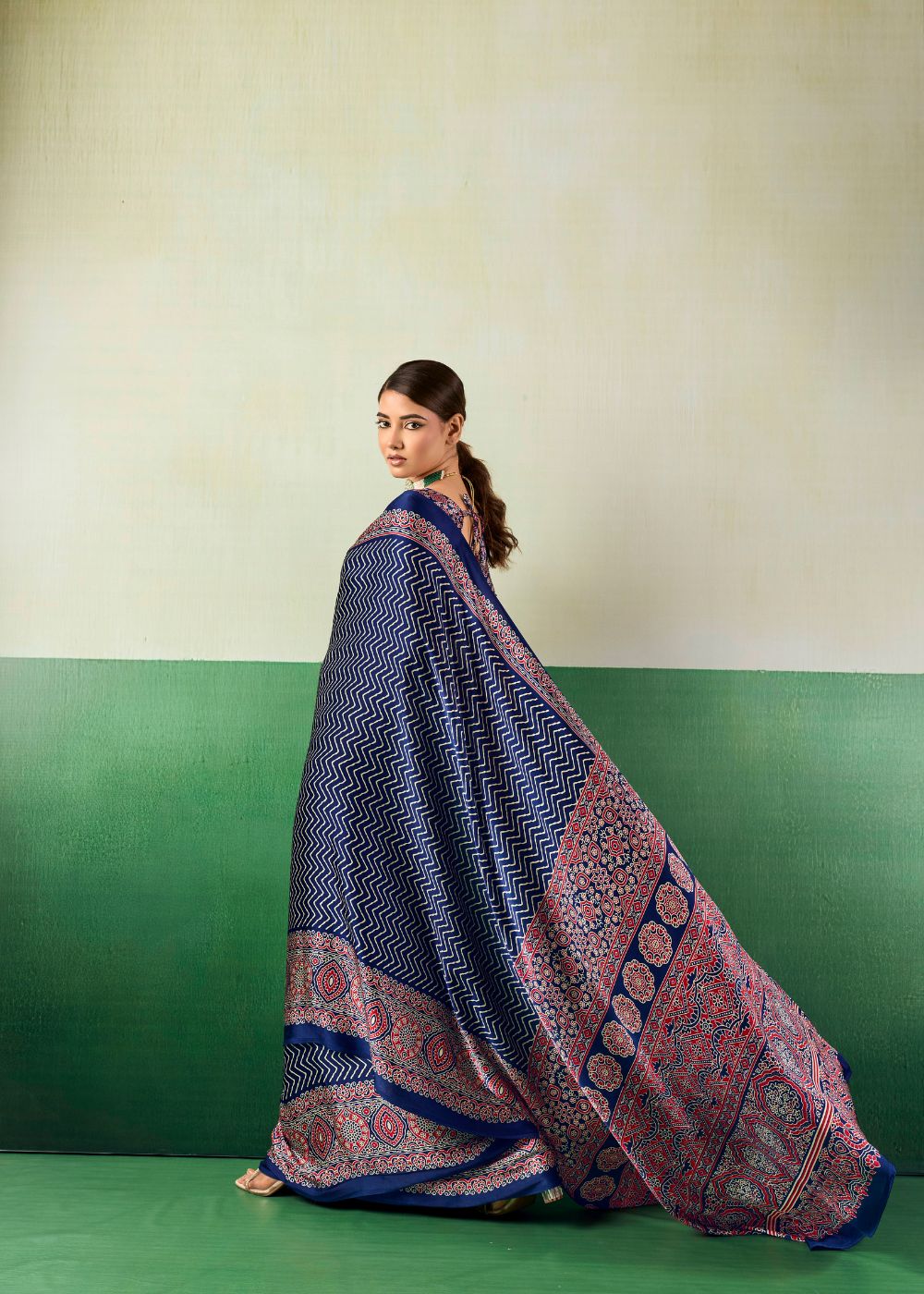 Royal Indigo Ajrakh Saree