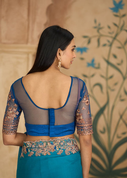 Sparkle Shaded Chiffon Saree with Banglori Work Blouse