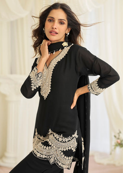 Black Royal Embroidered Set