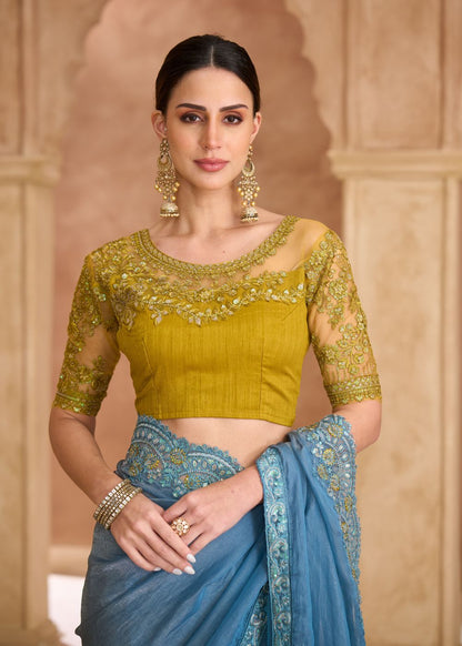 Tissue Georgette Saree with Banglori Work Blouse