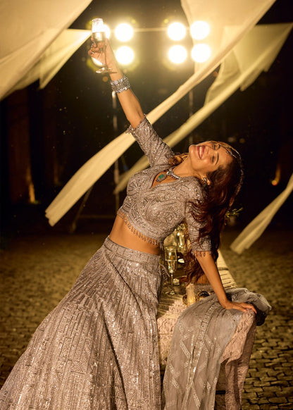 Champagne Gold Couture Lehenga