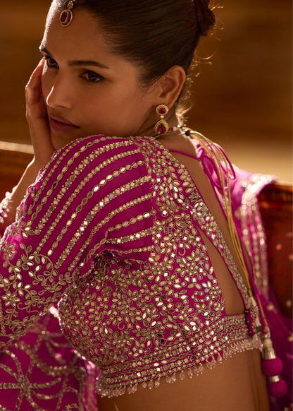 Rani Pink Mirror Elegance Lehenga Set