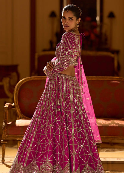 Rani Pink Mirror Elegance Lehenga Set