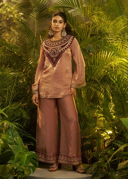 Mocha Luxe Velvet Detail Co-Ord Set